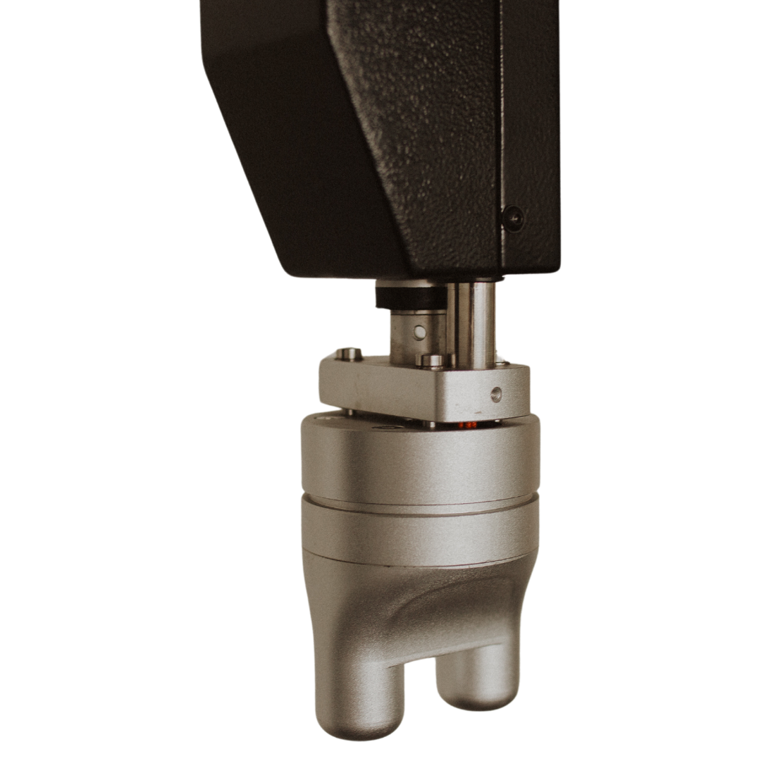 Close view of the RX2600 therapy arm and treatment head.